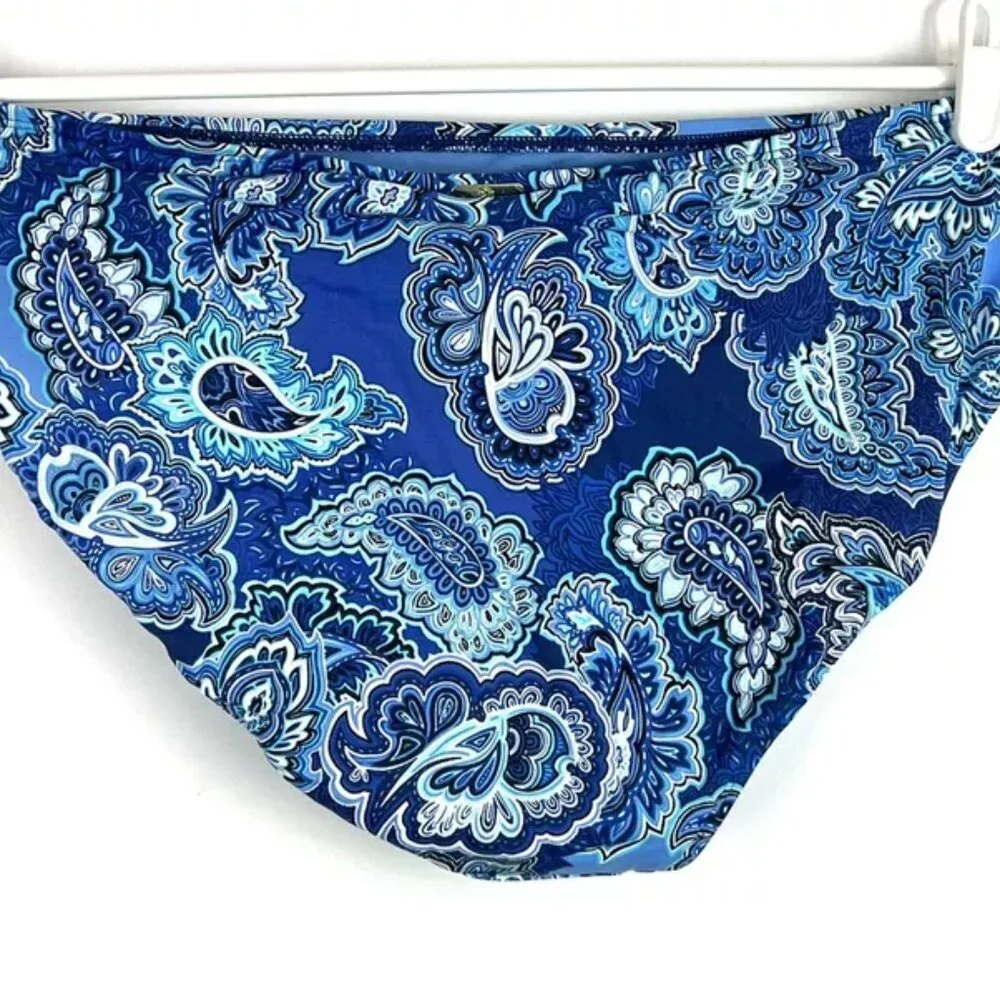 Ralph Lauren Women’s Blue Paisley Bikini Bottom Size 14